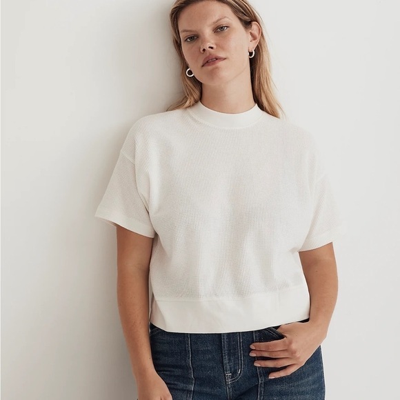 Madewell waffle mockneck tee lighthouse ivory - Picture 1 of 6